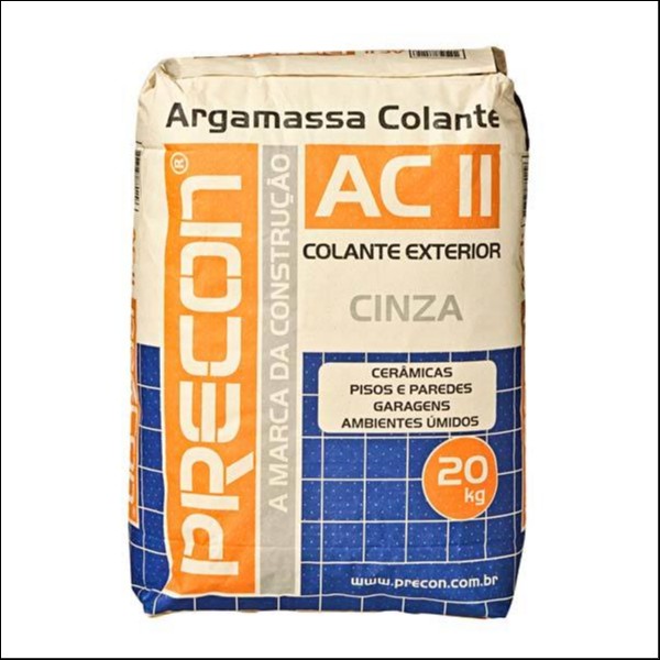 Foto 1 - Argamassa Colante AC-II Cinza Precon 20kg