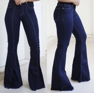 Calça Jeans - Maxi-Flare - Lavagem escura