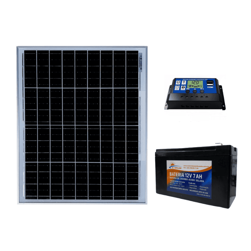 Imagem do produto Kit Energia Solar Off Grid 30w com Bateria