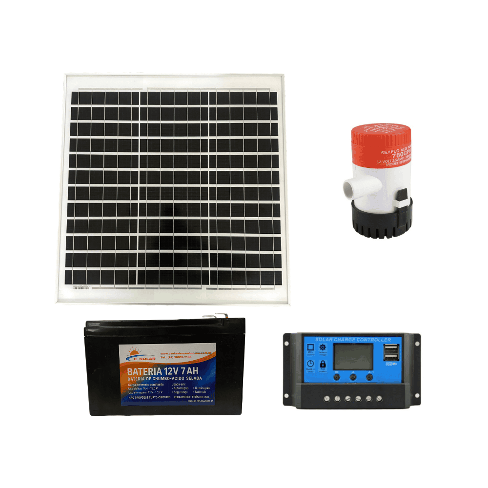 Imagem do produto KIT Oxigenação 12v 750Gpg +Painel 40W + Controlador E Bateria