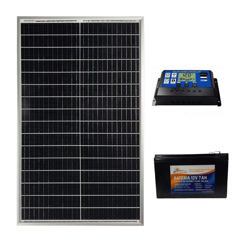 Imagem do produto Kit Solar Painel 60w + controlador + Bateria