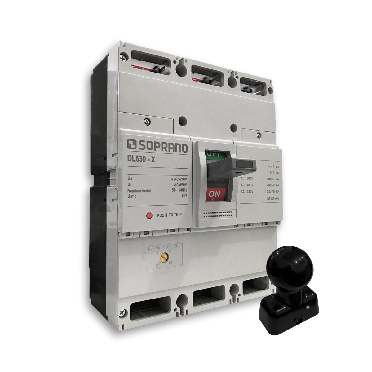 DISJUNTOR CAIXA MOLDADA DL630-X 500A SOPRANO - DJ Led Eletrica