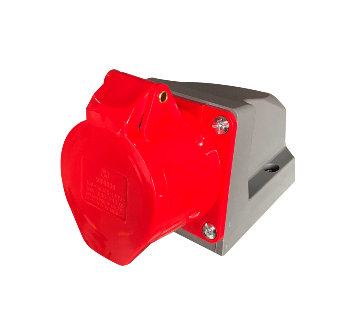 TOMADA SOBREPOR TSS 5006 16A 3P+T+N 380 VCA IP44 6H - DJ Led