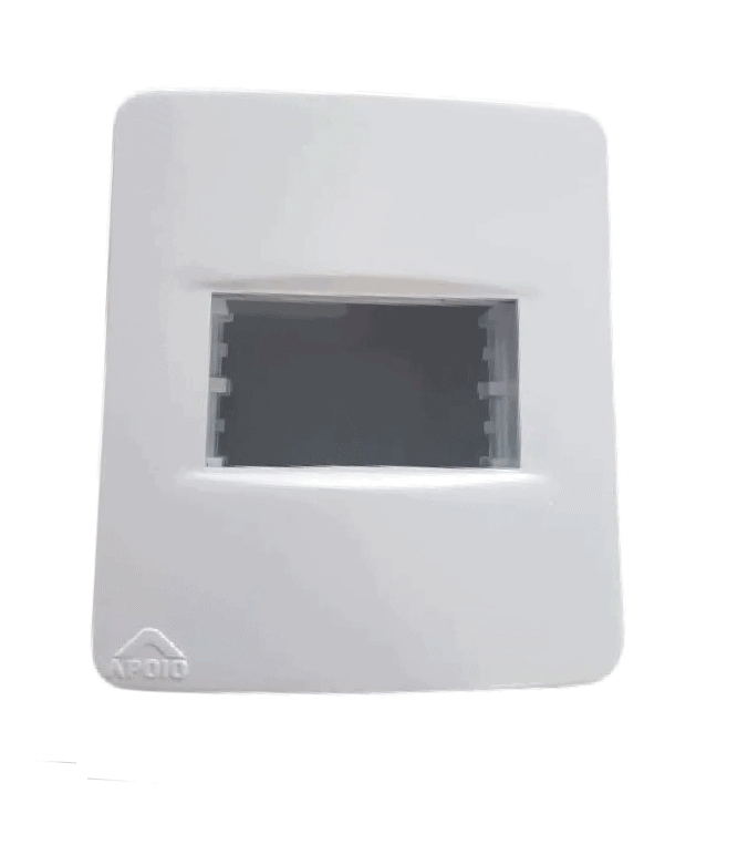 CAIXA QUADRADA DE SOBREPOR + PLACA PARA 1 MODULO BRANCA LINHA