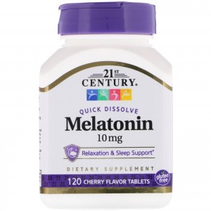 Foto1 - Melatonina 10mg 120 Comprimidos de Dissolução Rápida (sublingual) - 21st Century
