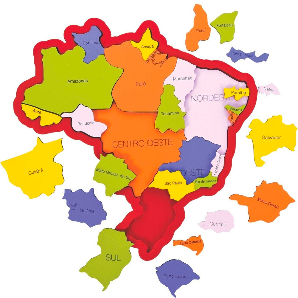 Foto 1 - Quebra-cabeça Mapa do Brasil