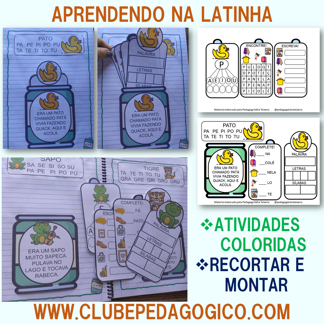 Foto 1 - Coleção de atividades de alfabetização aprendendo na latinha