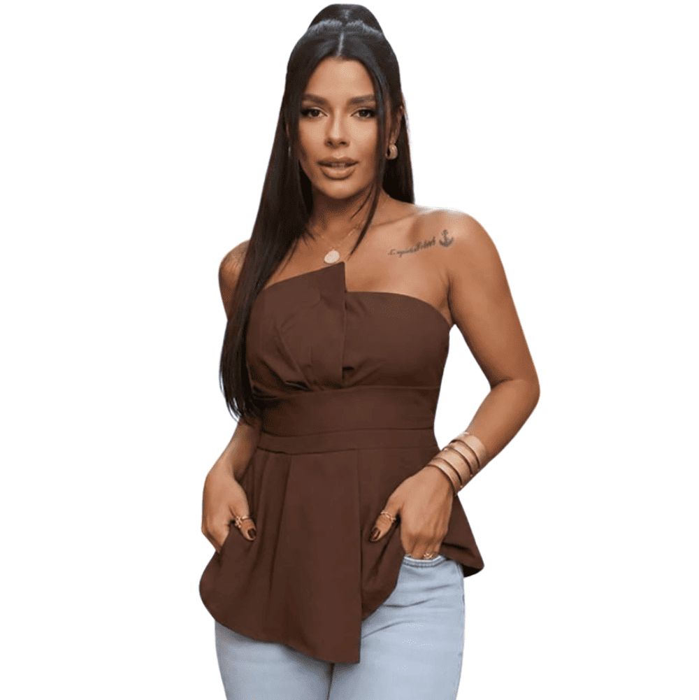Foto 1 - BLUSA FEMININO TOMARA QUE CAIA ASSIMÉTRICA