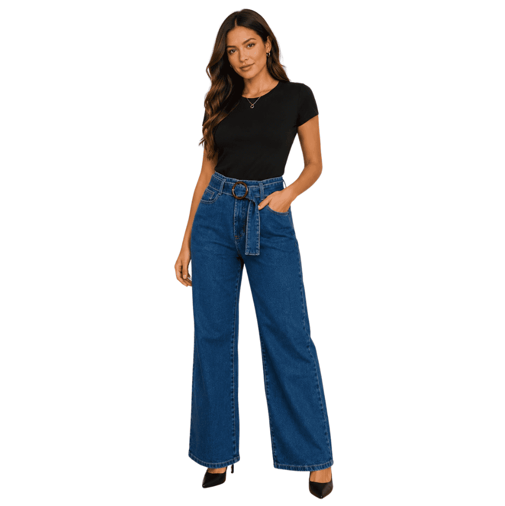 Foto 1 - CALÇA JEANS FEMININO RETA OXIDENIM