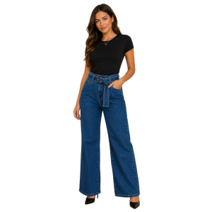 Foto1 - CALÇA JEANS FEMININO RETA OXIDENIM