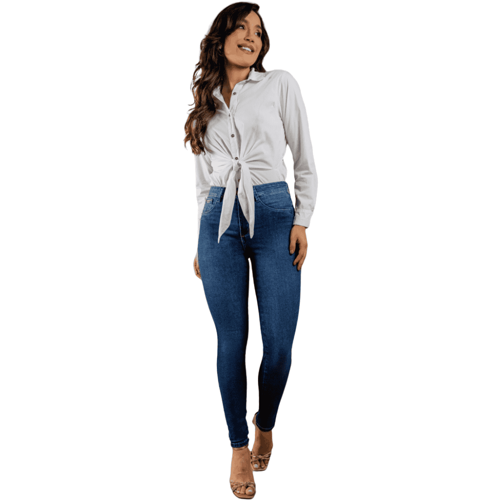 Foto 1 - CALÇA JEANS FEMININO SKINNY LEVANTA BUMBUM OXIDENIM