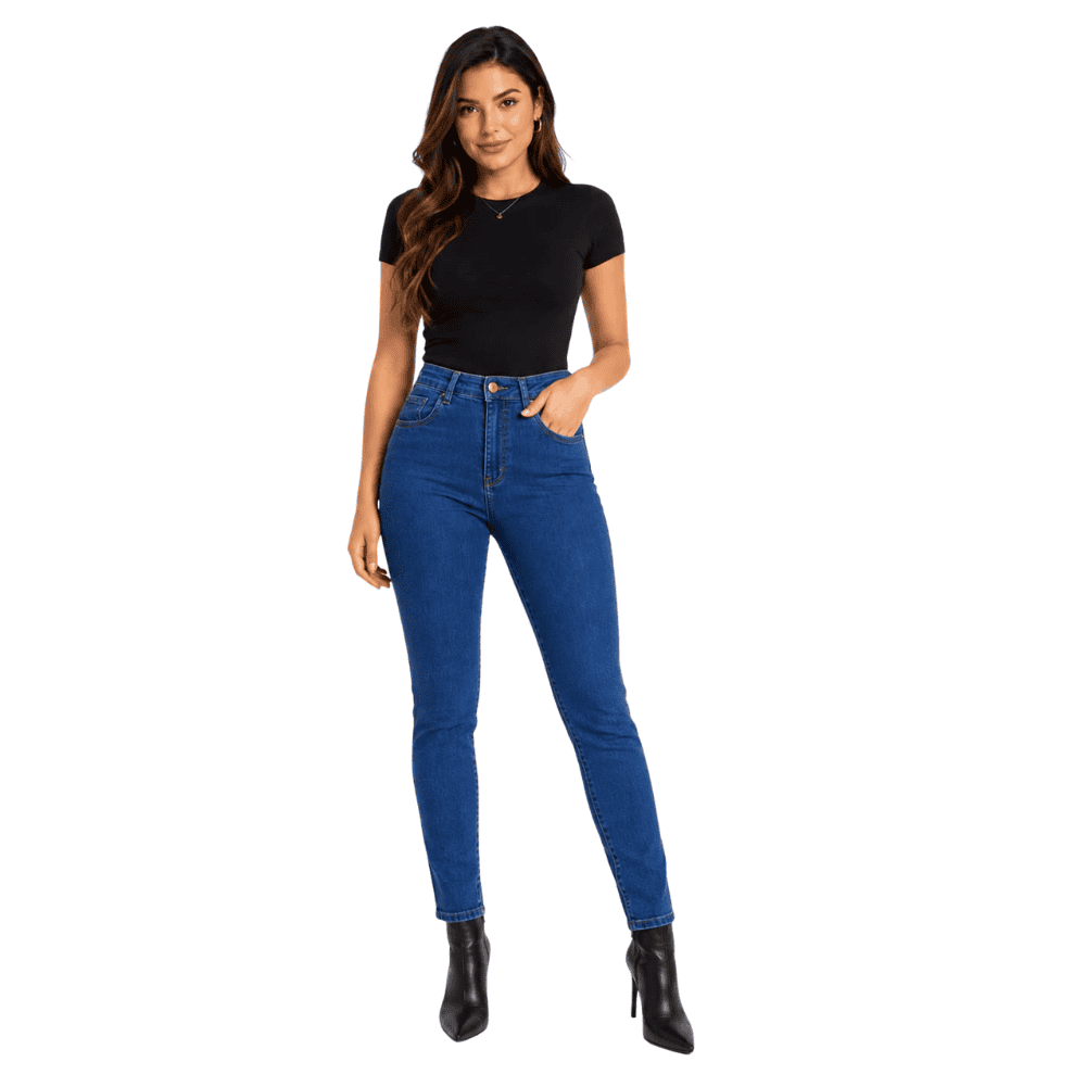 Foto 1 - CALÇA JEANS FEMININO SKINNY REALÇA BUMBUM OXIDENIM