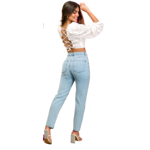 Foto3 - CALÇA JEANS MOM PIGMENTO COM DETALHE EM STRASS