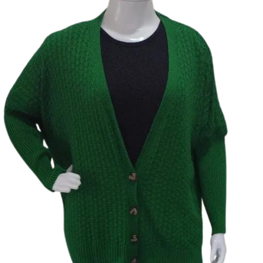 Foto 1 - CASACO FEMININO PLUS SIZE EM TRICO