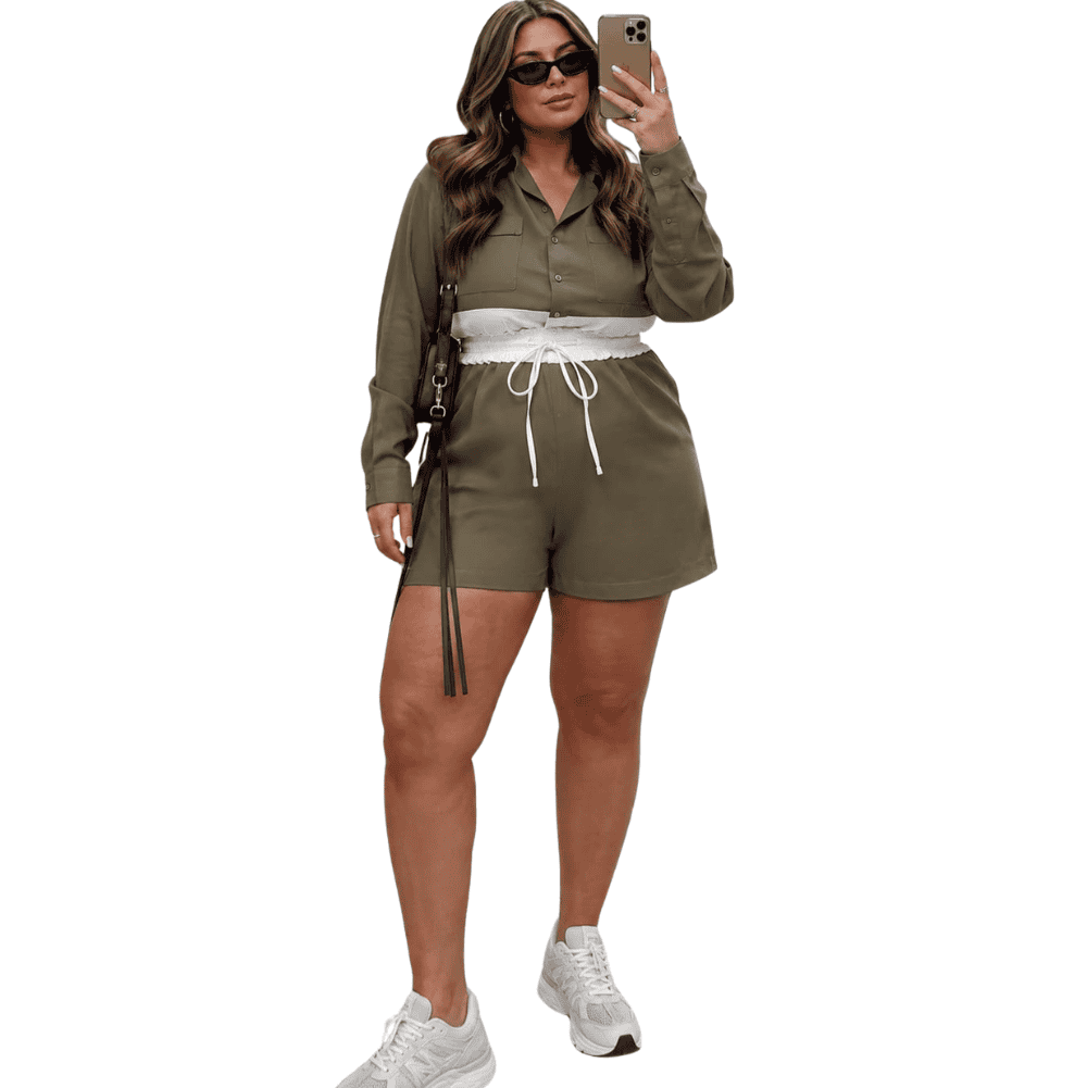 Foto 1 - CONJUNTO FEMININO CASAQUINHO E SHORTS PLUS SIZE