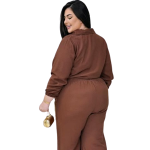 Foto3 - CONJUNTO FEMININO EM ALFAIATARIA PREMIUM CALÇA + CAMISA CROPPRD PLUS SIZE