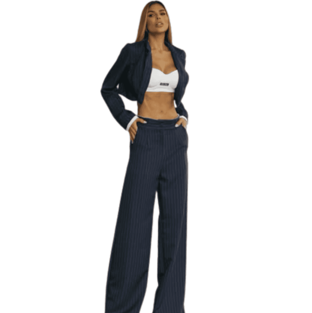 Foto 1 - CONJUNTO FEMININO CASACO COM CALÇA WID LEG