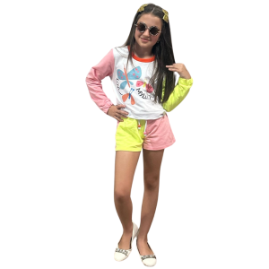 Foto1 - CONJUNTO INFANTIL FEMININO BLUSAO E SHORT MYLU