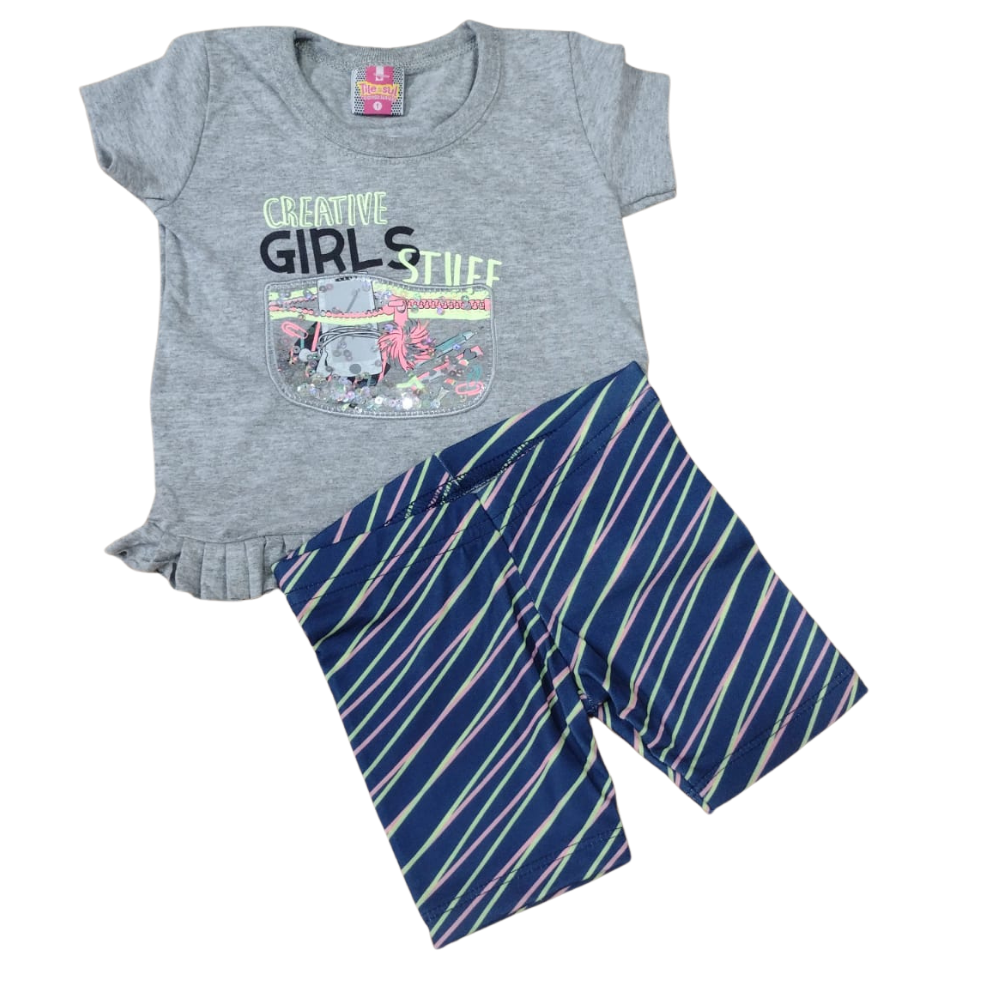 Foto 1 - CONJUNTO INFANTIL FEMININO CICLISTA