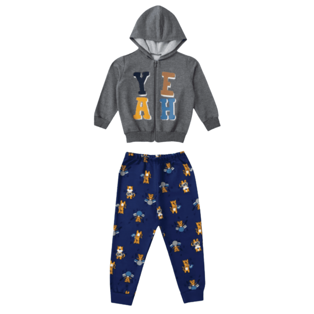 Foto 1 - CONJUNTO TIGRES EM MOLETINHO MENINO MALWEE KIDS