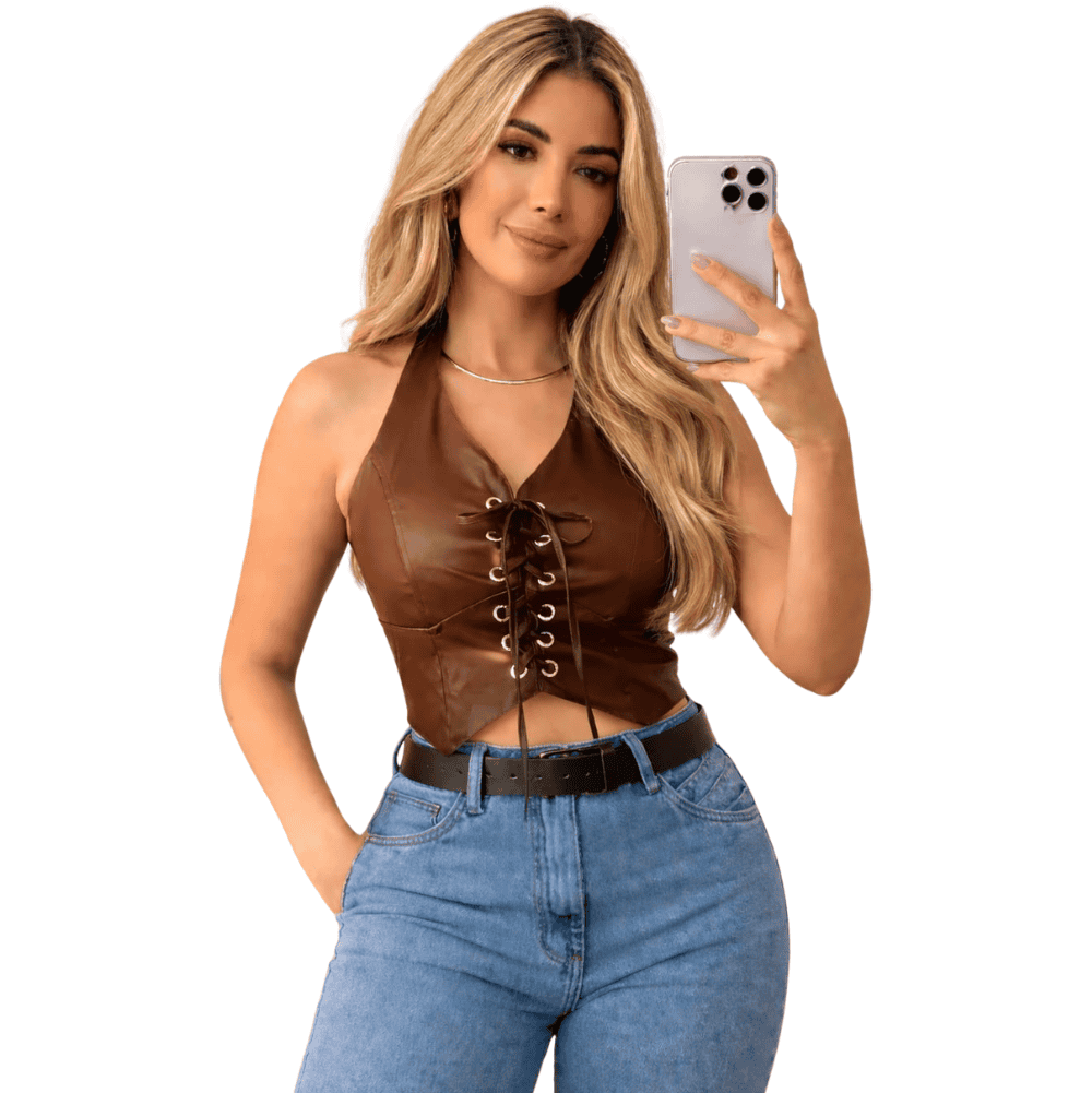 Foto 1 - CROPPED FEMININO EM COURINO