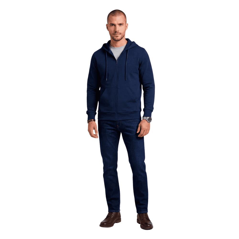 Foto 1 - JAQUETA MASCULINA MOLETOM FELPADA E CAPUZ DIAMETRO AZUL