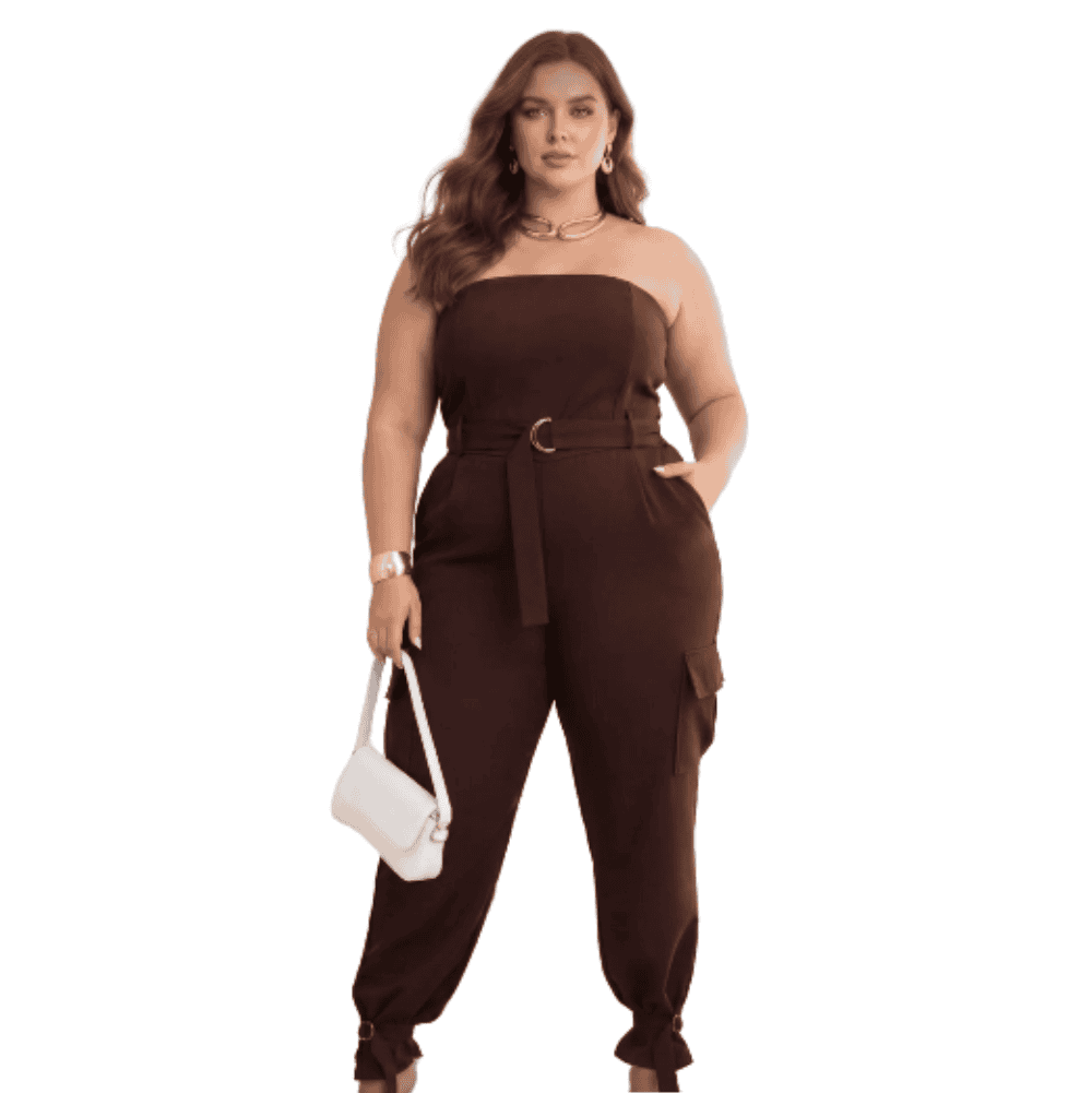 Foto 1 - MACACÃO FEMININO EM ALFAIATARIA PLUS SIZE