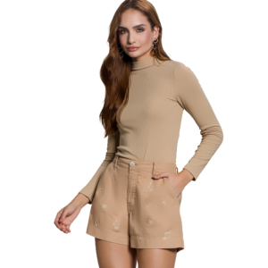 Foto1 - SHORT FEMININO COLLOR BORDADO PIGMENTO