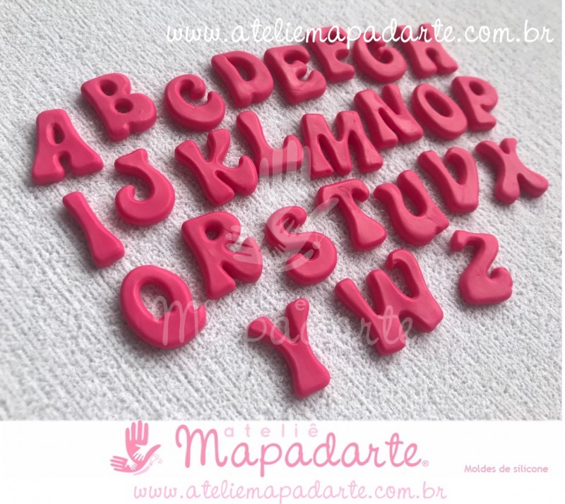 Foto4 - Cód 771 Molde de silicone de alfabeto 2 cm (Mod.03)