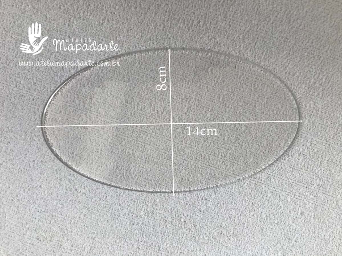 Foto 1 - Cód M1128 Base oval transparente com 03 un 8x14 cm