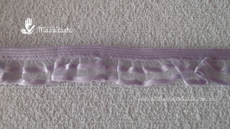 Foto 1 - Cód M1330 Renda lilás com elástico e detalhe na borda 01 mt