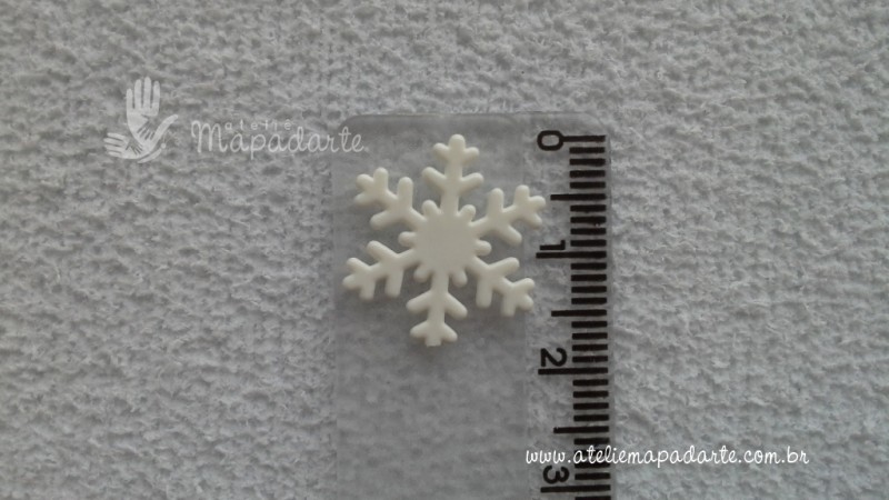 Foto 1 - Cód M1438 Floco de neve mini branco com 10 un