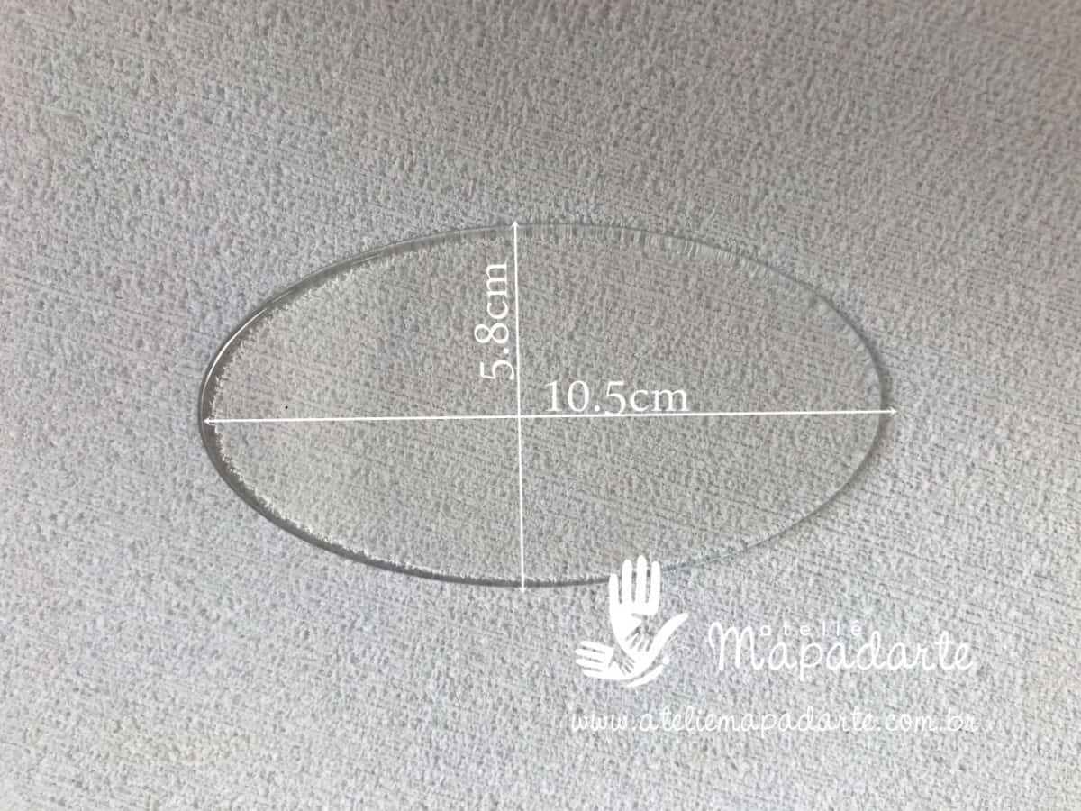 Foto 1 - Cód M159 Base oval transparente acrílico 10.5x5.8cm 05 un