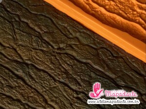 Foto1 - Cód 831Molde de silicone textura tronco / madeira