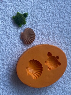 Foto1 - Cod 844 molde de silicone de tartaruga e concha