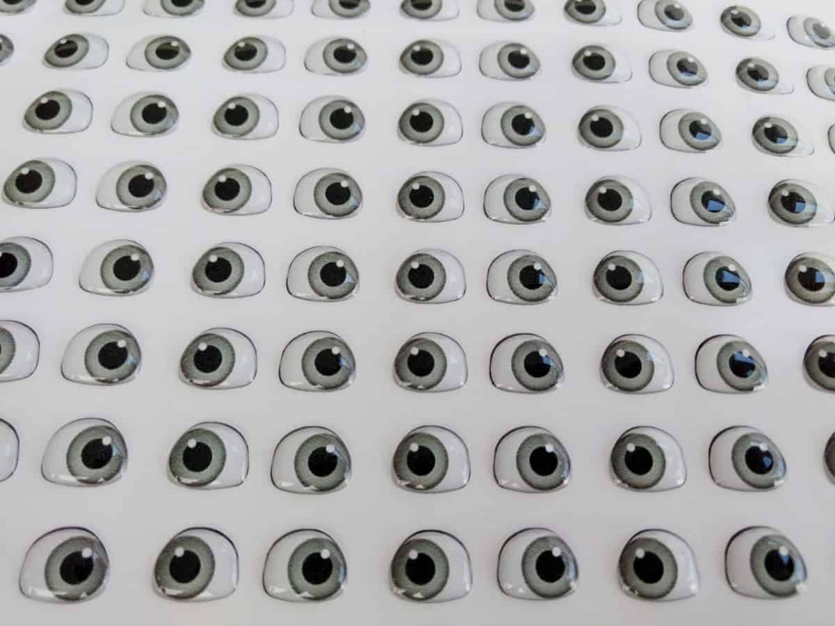 Foto 1 - Cód M1314 Adesivos de olhos resinados cor única CINZA 410-PP (Moana) 72 pares