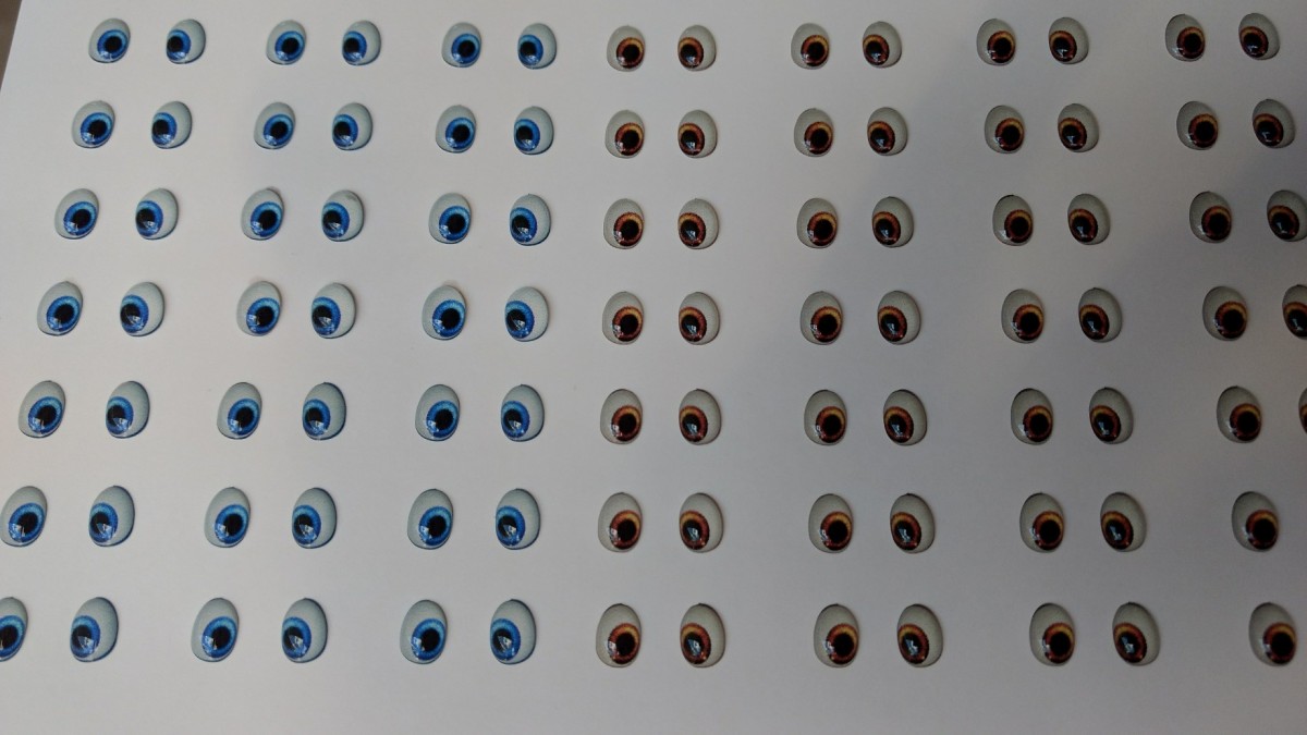 Foto 1 - Cód M551 Adesivos de olhos resinados 420-PP 90 pares