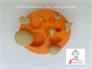 Foto2 - LC02 Molde de silicone ursinho articulado coleção animais 7 peças para montar (LUCRISTAL)