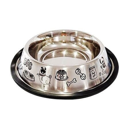 Imagem do produto COMEDOURO INOX DECORADO ANTI-DERRAPANTE - 350ML