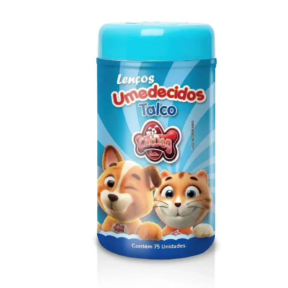 Imagem do produto LENÇO UMEDECIDO TALCO PARA CÃES E GATOS - 75UN.