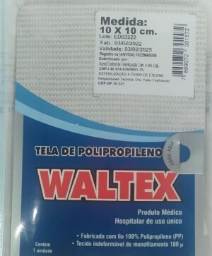 Foto2 - Tela Inorganica Cirúrgica de Marlex Polipropileno 10cm x 10cm - Waltex