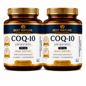 Foto1 - 2x Coenzima Q10 100mg P/Cps Ubiquinol 100% Absorção 60 Capsúlas