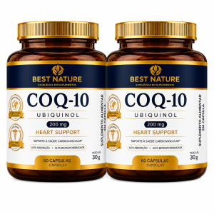 Foto1 - 2x Coenzima Q10 200mg p/Caps Ubiquinol 100% Absorção 60 Cápsulas