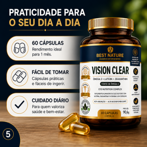 Foto6 - 2x Vision Clear Luteína, Zeaxantina, Ômega 3 Dha 750mg 60 Cápsulas