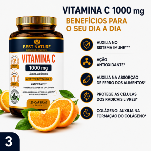 Foto4 - 2x VITAMINA C 1.000mg Ácido Ascórbico Puro 240 Cápsulas 120 Porções
