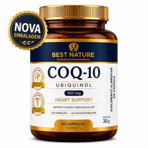 NEW - Coenzima Q10 100mg P/Cps Ubiquinol 100% Absorção 60 Capsúlas