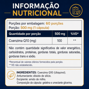 Foto2 - NEW - Coenzima Q10 100mg P/Cps Ubiquinol 100% Absorção 60 Capsúlas