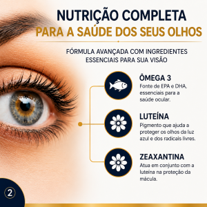 Foto6 - Vision Clear Luteína, Zeaxantina, Ômega 3 Dha 750mg 60 Cápsulas