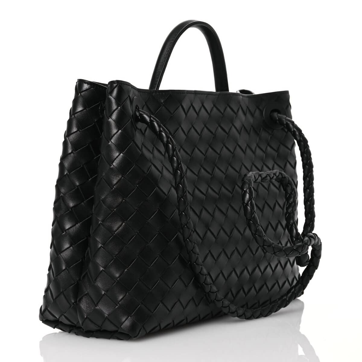 BOLSA BOTTEGA VENETA ANDIAMO INTRECCIATO MEDIA PRETA - Bolsas de Luxo