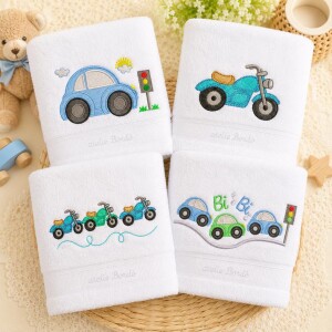 Foto3 - 30 Matrizes de Bordado Carrinho Motocicleta Semaforo Infantil Transito - Baby Boy Transportation Embroidery
